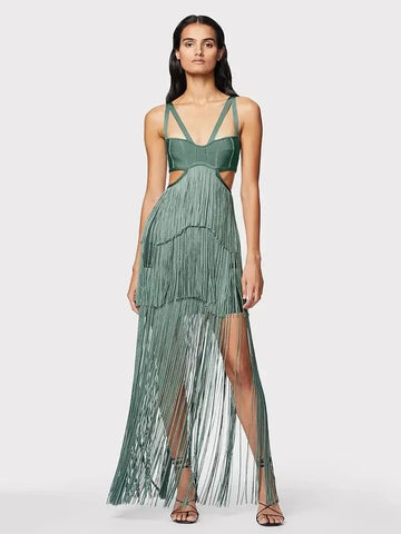 Fransen Party Street Damen Kleid Bankett Bandage Kleid