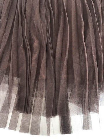 Elastics Waist Gauze Hemline Skirt