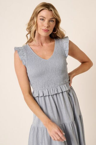 Ruffled Tiered Midi Dress