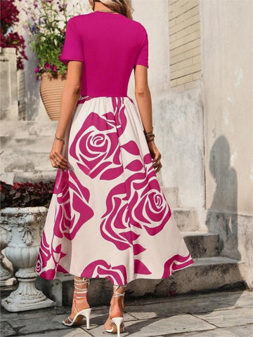 Midikleid mit Rosen-Print