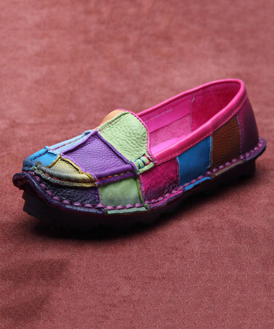Blaue, bequeme, flache Pennyloafer aus Rindsleder