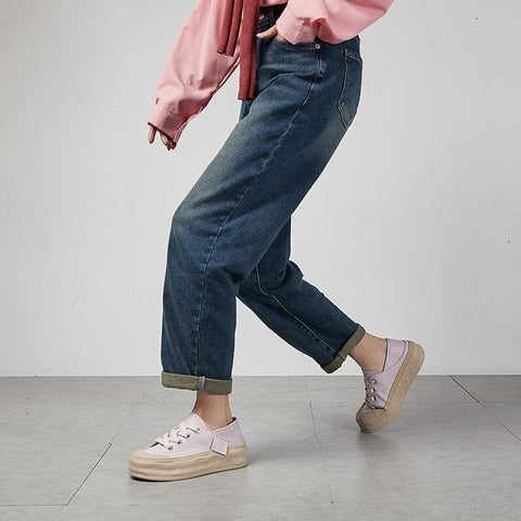 Spring Summer Minimalist Leather Casual Shoes