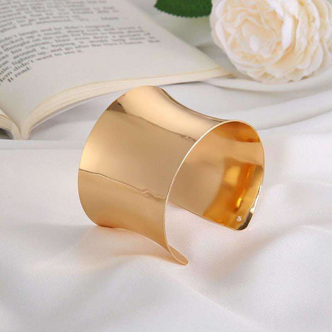 2022New Boho Wide Line Cuff Open Bracelet Punk Cool Psycho Shiny Ring Bracelet Ladies Adjustable Wrist Accessories Girls Jewelry