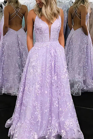 A-line Prom Dress with Embroidered