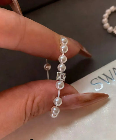 Classy White Pearl Fine Zircon Elastic Ring