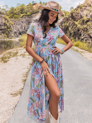 Long Floral Summer Vacation Dress