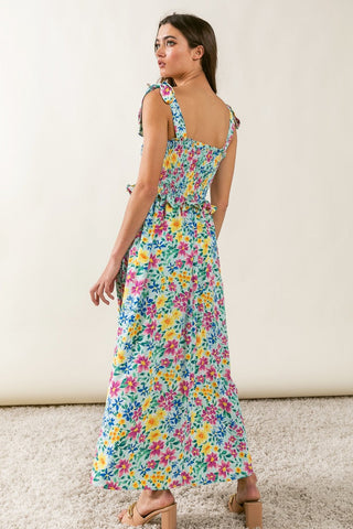 Floral Ruffle Trim Summer Cami Dress