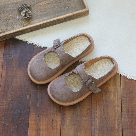 Women Retro Suede Soft Slides Shoes