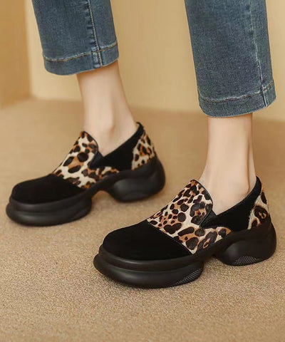2024 New White Horse Hair Splicing Platform Loafer Shoes