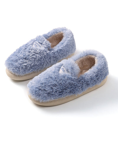 Bequeme, weiche, rosa flache Schuhe aus Kunstfell