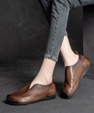Retro Kaffee Flats Weiche Spleißen Flache Schuhe Für Frauen