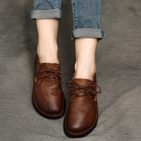 Retro Soft Leather Handmade Comfortable Shoes 35-43