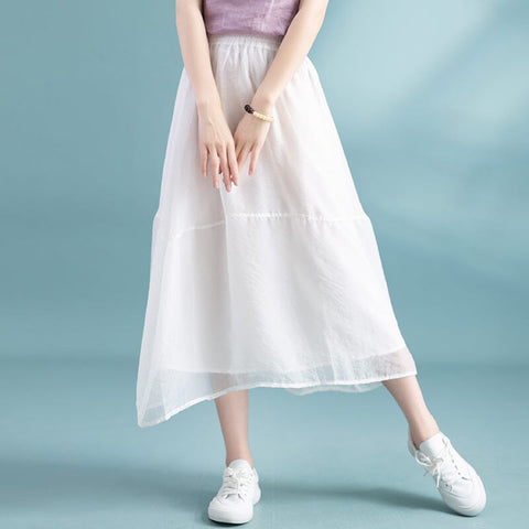 Summer Loose Mesh Casual A-Line Skirt
