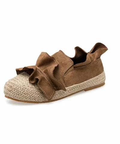 Lässige braune, gerüschte, vielseitige Schuhe für Plattfüße
