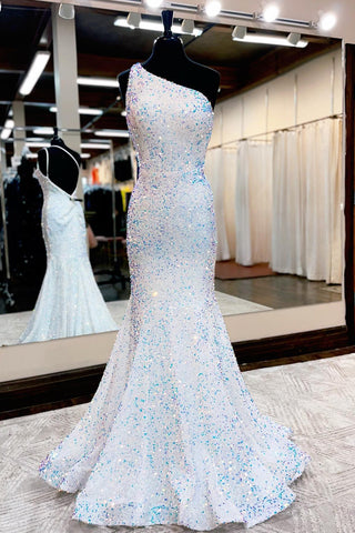 Green Sequins Mermaid Long Prom Dress