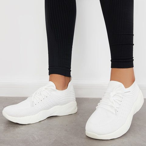 Casual Mesh Knitting Sneakers Lightweight Arch Support Running Shoes