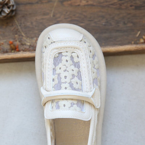 Atmungsaktive, flache Sommer-Loafer aus Mesh