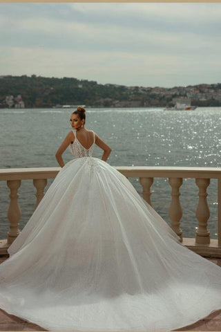 Straps Wedding Dress Mermaid Sweetheart Ball Gown Lace