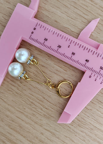 Modern White Pearl Zircon Drop Earrings