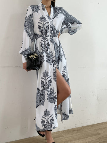 Klassisches Midikleid mit Laternenärmeln