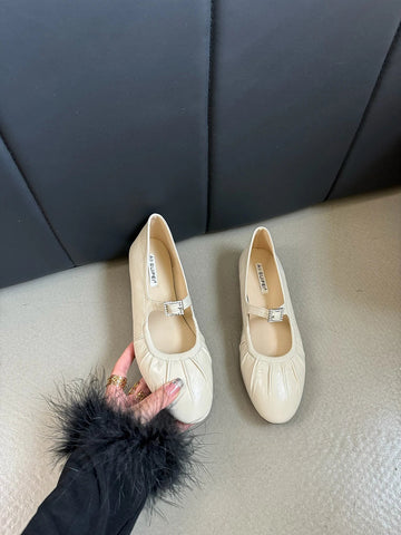 Round Toe Women Loafers 2024 New Arrivals Fashion Casual Low Flat Heeled White Brown Black Red Shallow Slip On Mary Janes 35-39