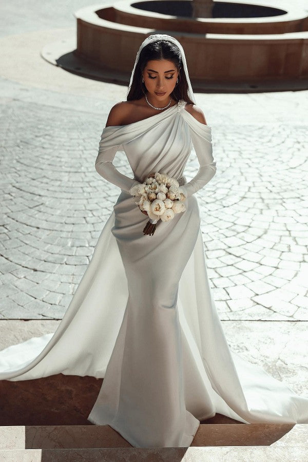 Bmbridal Long Sleeves Mermaid Wedding Dress Overskirt Online