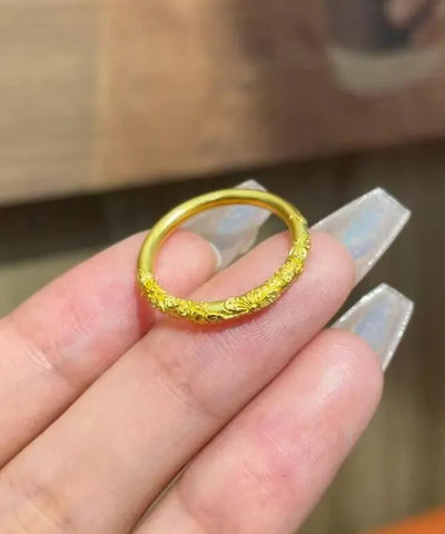 Novelty Gold Ancient Gold Bauhinia Rings