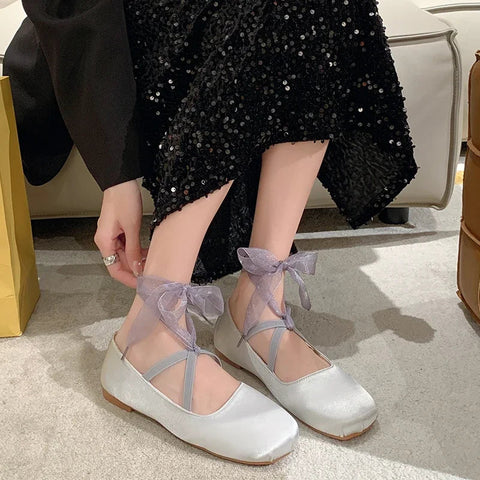 Ballett Tanz Wohnungen Schuhe Frauen Frühjahr Neue Flache Kleid Schuhe Mode 2024 Marke Walking Mode Mujer Casual Zapatillas Elegante