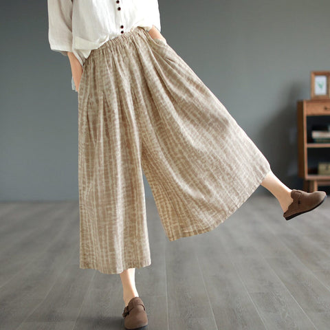 Women Summer Loose Linen Casual Wide Leg Pants