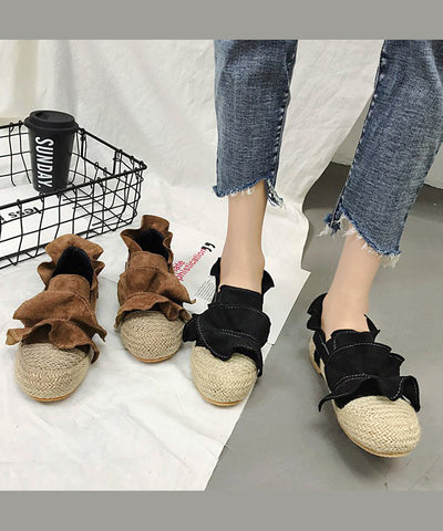 Lässige braune, gerüschte, vielseitige Schuhe für Plattfüße