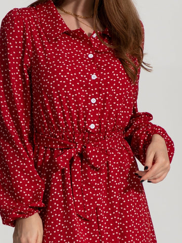 Midi-Hemdkleid mit Taillenschnürung