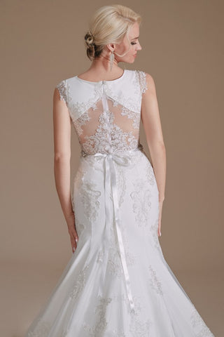 Cap Sleeves Mermaid Lace Wedding Dress Long Online