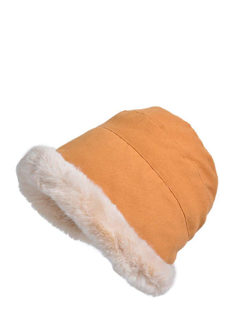 Winter Women Solid Wool Liner Hat - Khaki