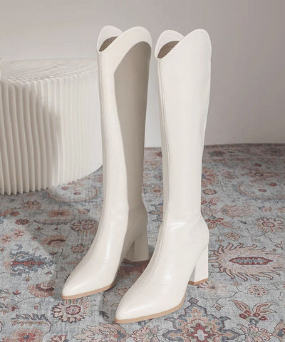 Classy White Splicing Zipper Faux Leather Ankle Boots