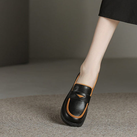 Women Casual Autumn Leather Flat Loafers