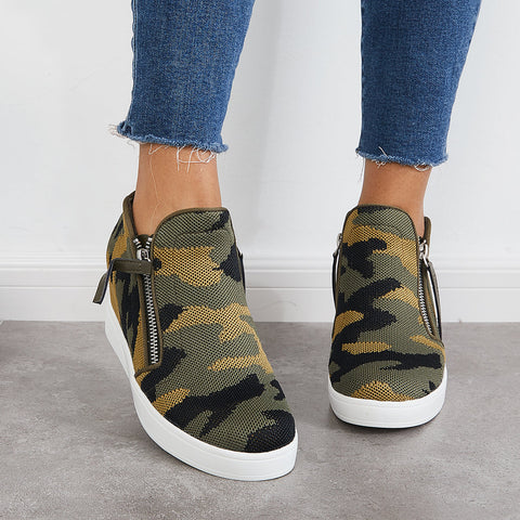 Casual Hidden Wedge Sneakers Platform Wedge Booties