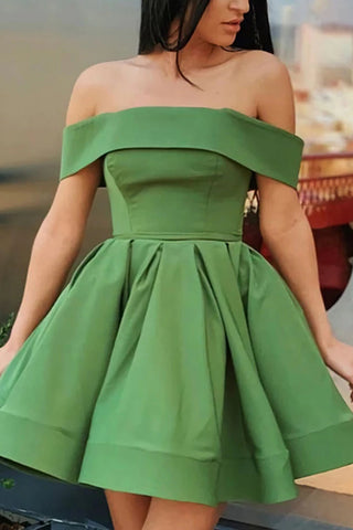 Off the Shoulder Simple A Line Homecoming Dress