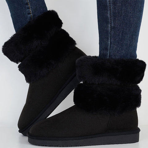 Winter Warm Non Slip Ankle Boots Winter Fur Lining Snow Booties
