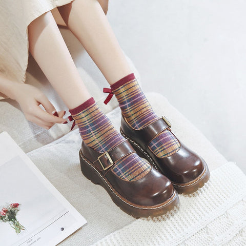 Neue Ankunft Japanischen Stil Vintage Schnalle Mary Janes Schuhe frauen Flachen Mund Casual Student Leder Schuhe Dicken Boden