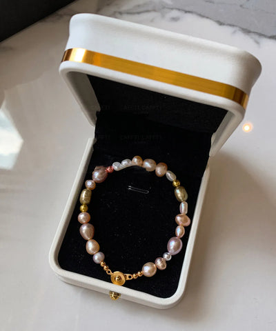 Original Design Rainbow Alloy Pearl Beading Bracelet