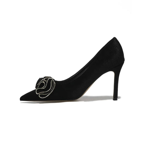 New French white wedding shoes bridal shoes light luxury dress shoes pointed high heels for women