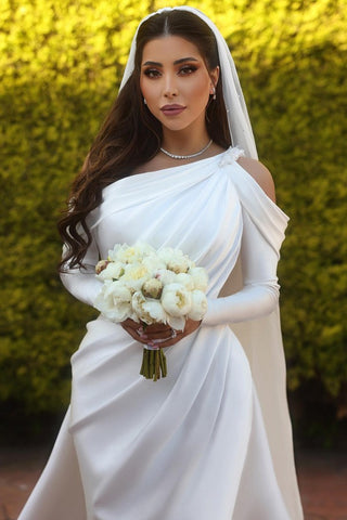 Long Sleeves Mermaid Wedding Dress Overskirt Online