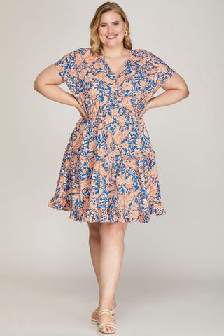 Full Size  Kimono Sleeve Resort Mini Dress