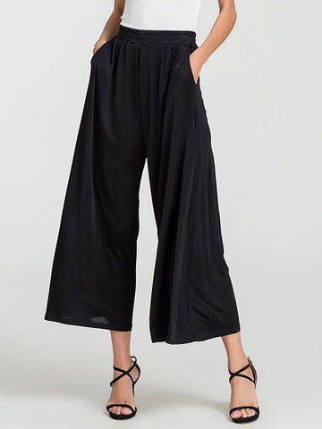 Women Summer Solid Casual Thin Wide-leg Pants