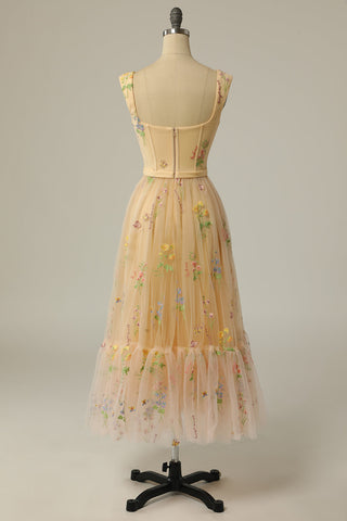 Cute A Line Sweetheart Light Purple Long Prom Dress with Embroidery