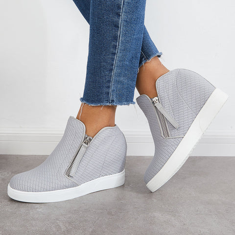 Casual Hidden Wedge Sneakers Platform Wedge Booties