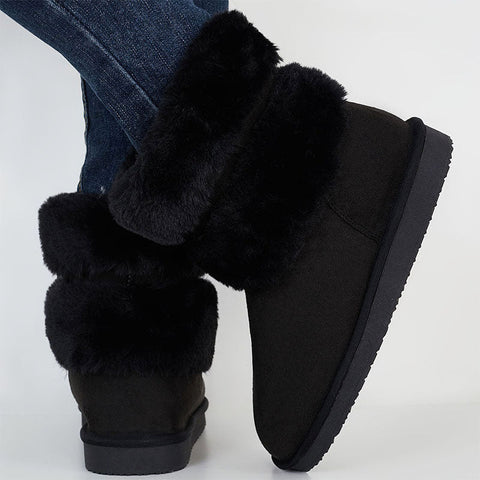 Winter Warm Non Slip Ankle Boots Winter Fur Lining Snow Booties