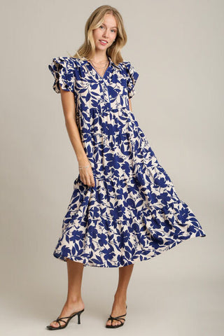 Full Size Floral Midi Resort Dress