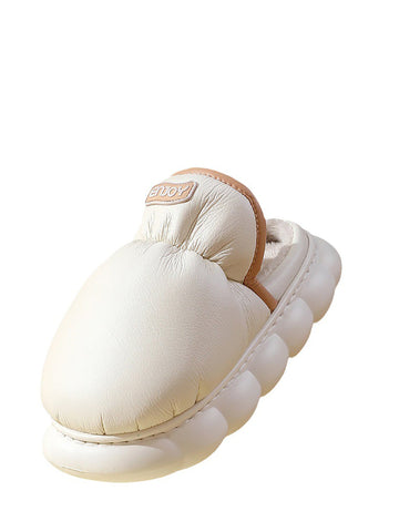 Indoor Unisex Casual Solid Plush Slippers