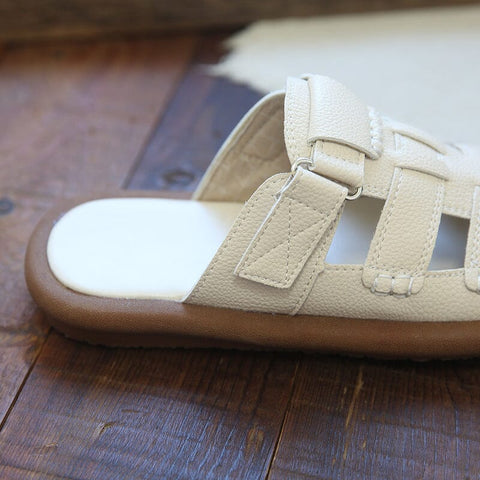 Damen Sommer Retro Hohl Flache Slides Schuhe